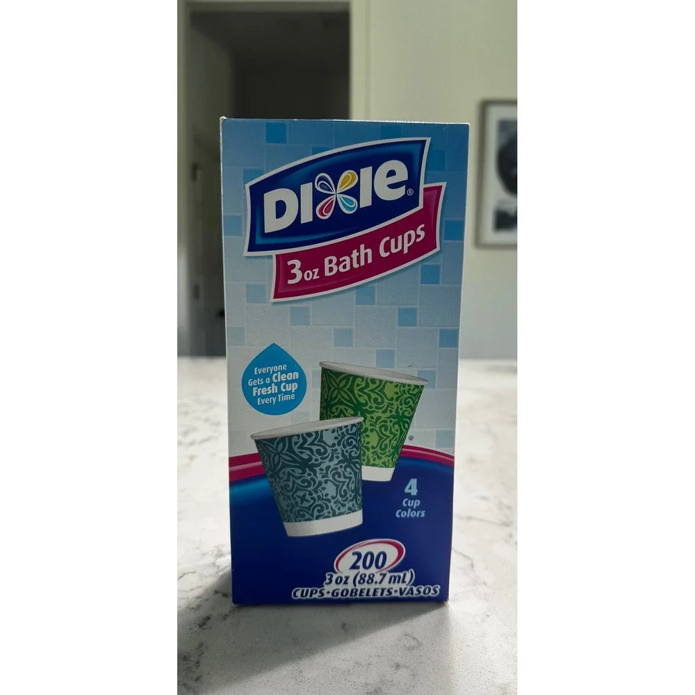 VTG 2012 Dixie 3 oz Bath Cups 200 Count Discontinued Damask Lattice Design NEW